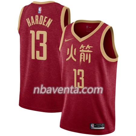 Camiseta Hombre Houston Rockets James Harden 13 2018-19 Nike City Edition Rojo Swingman